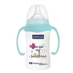 Anti-Colic Wide Round Silicone Nipple 6+ Months Medium Flow BLUE 240ml OPB-1033(B) _ Optimal