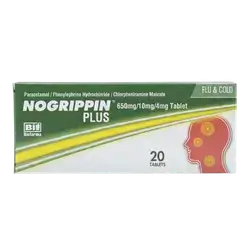Nogrippin Plus Flu & Cold 20 Tablets _ Biofarma