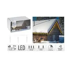 Christmas Icicle Lights 40 Led Ww
