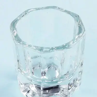 1pc Dish Cup For Nail Art Acrylic Liquid - Clear Glass Nail Monomer Liquid Bowl