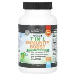 7-in-1 Immunity Support Capsules with Zinc Vitamin C & D 5000 IU Elderberry Ginger D3, Natural Immune System Booster Defense, Bioschwartz, 120ct