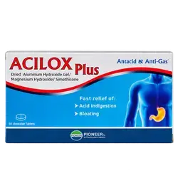 Acilox Plus Antacid & Anti-Gas 50 Chewable Tablets _ PIONEER