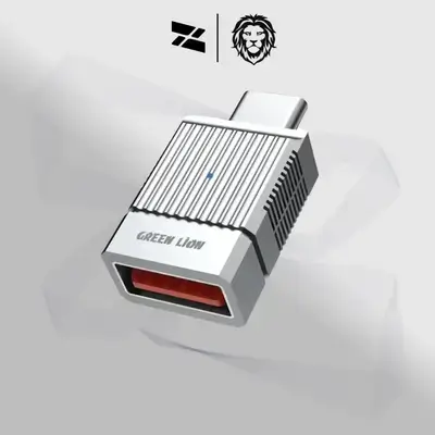 Green Lion 2 in 1 OTG Adapter USB-A to USB-C - Gray