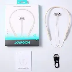 JR-D8 Wireless Neckband Headphones-Black/White
