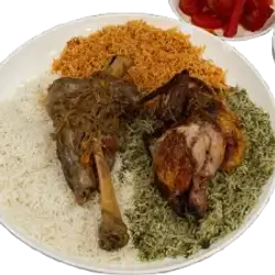 Beef Quzi & Half Chicken Platter
