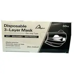 Disposable 3-Layer Mask Black 50 Pieces