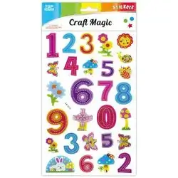 Sticker design English numbers size 14*30 CM