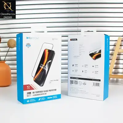 Kuzoom 9D HD Tempered Glass Protector for iPhone 16 Pro