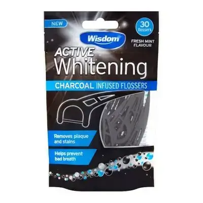 Wisdom Active Whitening Charcoal Flossers