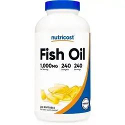 Nutricost Fish Oil Omega 3 Softgels with EPA & DHA (1000mg of Fish Oil, 560mg of Omega-3), 240 Softgels, GMO-Free, Gluten Free.