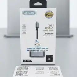 Go-Des Adapter 2 In 1 Type-C To HDTV/VGA Docking Station