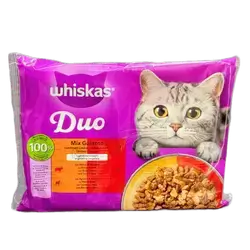 Whiskas Duo Mix Gustoso Wet Cat Food in Jelly 4x85g
