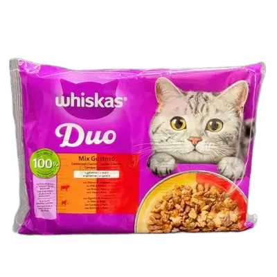 Whiskas Duo Mix Gustoso Wet Cat Food in Jelly 4x85g