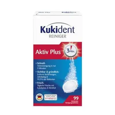 Kukident Aktiv Plus Express Denture Cleanser – 99 tabs – Made in Germany