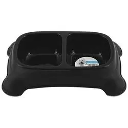 Double Pet Bowl - Black