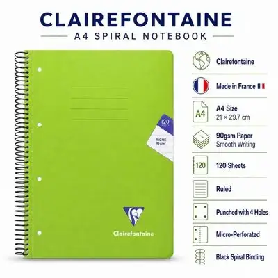 Notebook ,French ( A4) Size,120 Sheets.