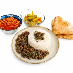 Rice With Minced Meat With Bean Broth