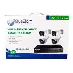 Bluestorm Video Surveillance Security System bs4ch2 4ch tvi Camera kit 2.0mp