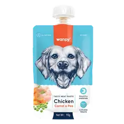 WANPY Tasty Meat Paste: Chicken + Carrot & Pea For Dog 90G