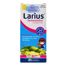 Larius (Desloratadine 2.5mg/5ml) Non Drowsy Syrup 100ml _ PIONEER