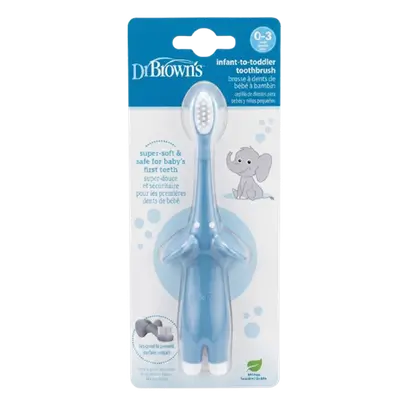 Infant To Toddler Toothbrush Blue Elephant 0-3 Years _ Dr. Brown's