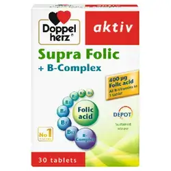 Supra Folic + B Complex Doppel Herz 30 Tablets