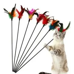 Feather Wand Cat Toy Set with Cat Display