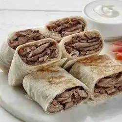 Meat Shawarma Saj With Salad And Cheese