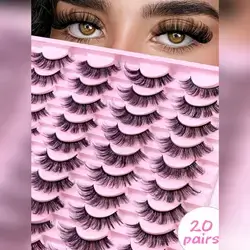 20 Pairs Natural Crossover False Eyelashes