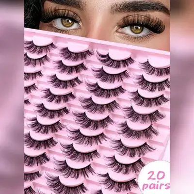 20 Pairs Natural Crossover False Eyelashes