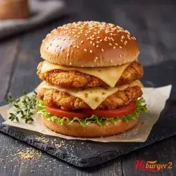 Double Chicken Burger With Cheese