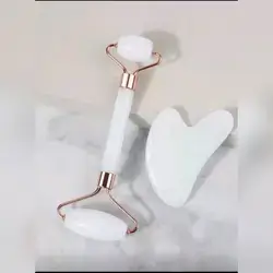 2pcs Resin Massage Roller Set - Double-Headed Massage Roller + Massage Gua Sha Board