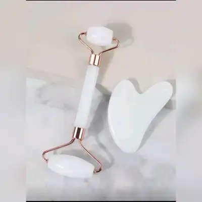 2pcs Resin Massage Roller Set - Double-Headed Massage Roller + Massage Gua Sha Board