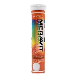 MERAVIT Vitamin C Lemon Flavor 20 Effervescent Tablets Brausetabletten _ mera pharma