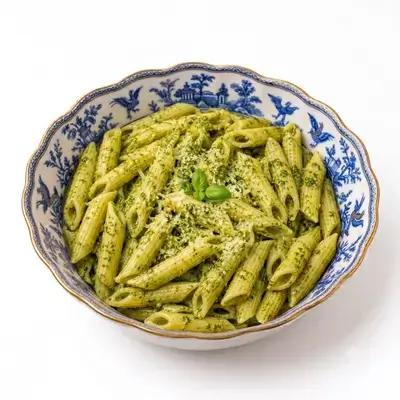 Penne with pesto sauce
