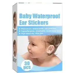 Baby Waterproof Ear Protector for Bathing 30pcs, Self-Adhesive Ear Cover Sticker for kids, Newborn Baby Ear Protection for Bath Shower, Swimming, Showering, Water Sports, Invisible Heel Protector