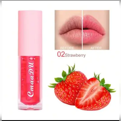 CmaaDu 1pcs Fruit Moisturizing Color Change Lip Gloss - 02 Strawberry