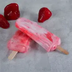 Milk And Strawberries Ice Lolly