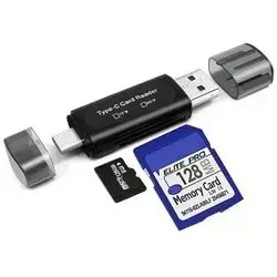USB Micro SD Card Reader, 4-In-1 Type-C/USB A To SD/MicroSD/SDXC/SDHC Card Adapter, Dual Card Slot Memory Card Reader, Compatible With PC, Apple Laptop, Galaxy, Tablet,