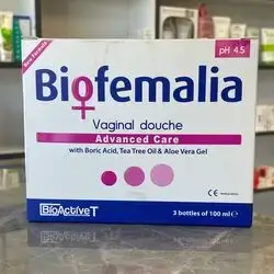 biofemalia 4.5ph vaginal douche with boric acid , tea tree oil , aloe vera 3 bottles of 100ml