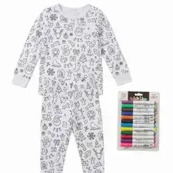 Christmas Color Me Pajamas With Fabric Markers
