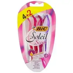 Soleil Scent Shaver With Vitamin E 3 Blades, 4+2 Pcs