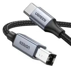 UGREEN USB C Printer Cable Type C To USB B 2.0 Nylon Braided Printer Scanner Cord Compatible With MacBook Pro Printers Camera Digital Piano Hard Drive