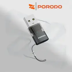Porodo Minilink Transparent OTG Adapter USB-C to USB-A - Grey