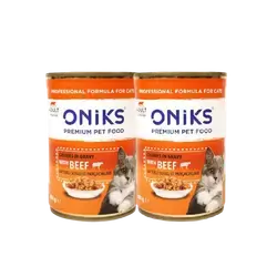 Oniks Adult – Chunks in Gravy with Beef 2 x400g