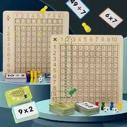 Montessori Interactive Thinking Game Wooden Board 9X9 Math Multiplication Board Math Board
