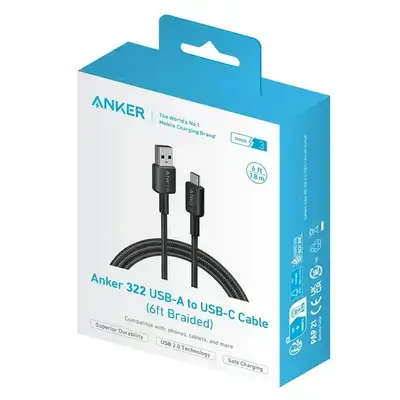 Anker Nylon Cable | USB-A to USB-C - Black - 1.8m
