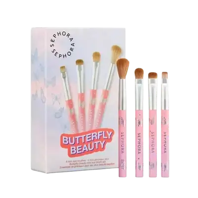 Butterfly Beauty Mini Eye Brush 4 pc Set Smudge Liner Shadow Crease _ SEPHORA