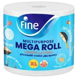 Fine Super Mega Roll Kitchen Paper Towel 2 Ply X-Large Tissues, 390 Sheets