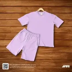 ESSENTIALS T-SHIRT WITH SHORT SET PURPLE MEDIUM